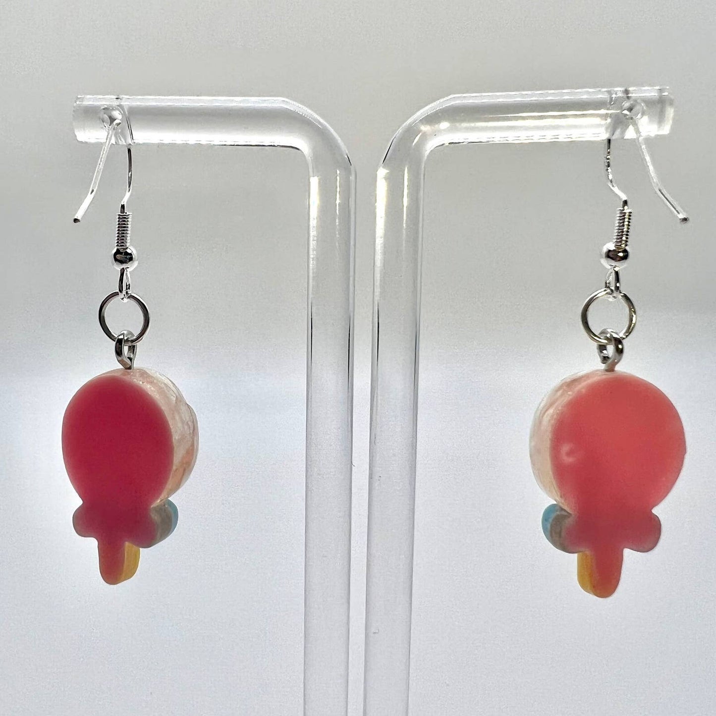 Pink Swirl Lollipop Earrings