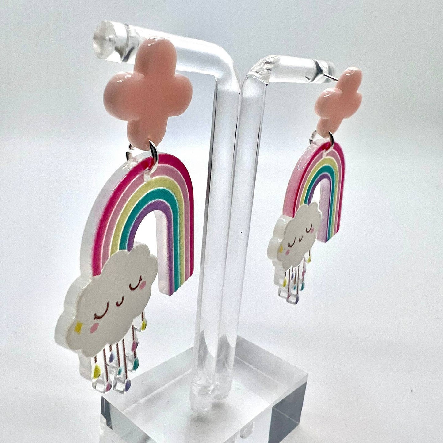 Rainbow Rain Cloud Earrings
