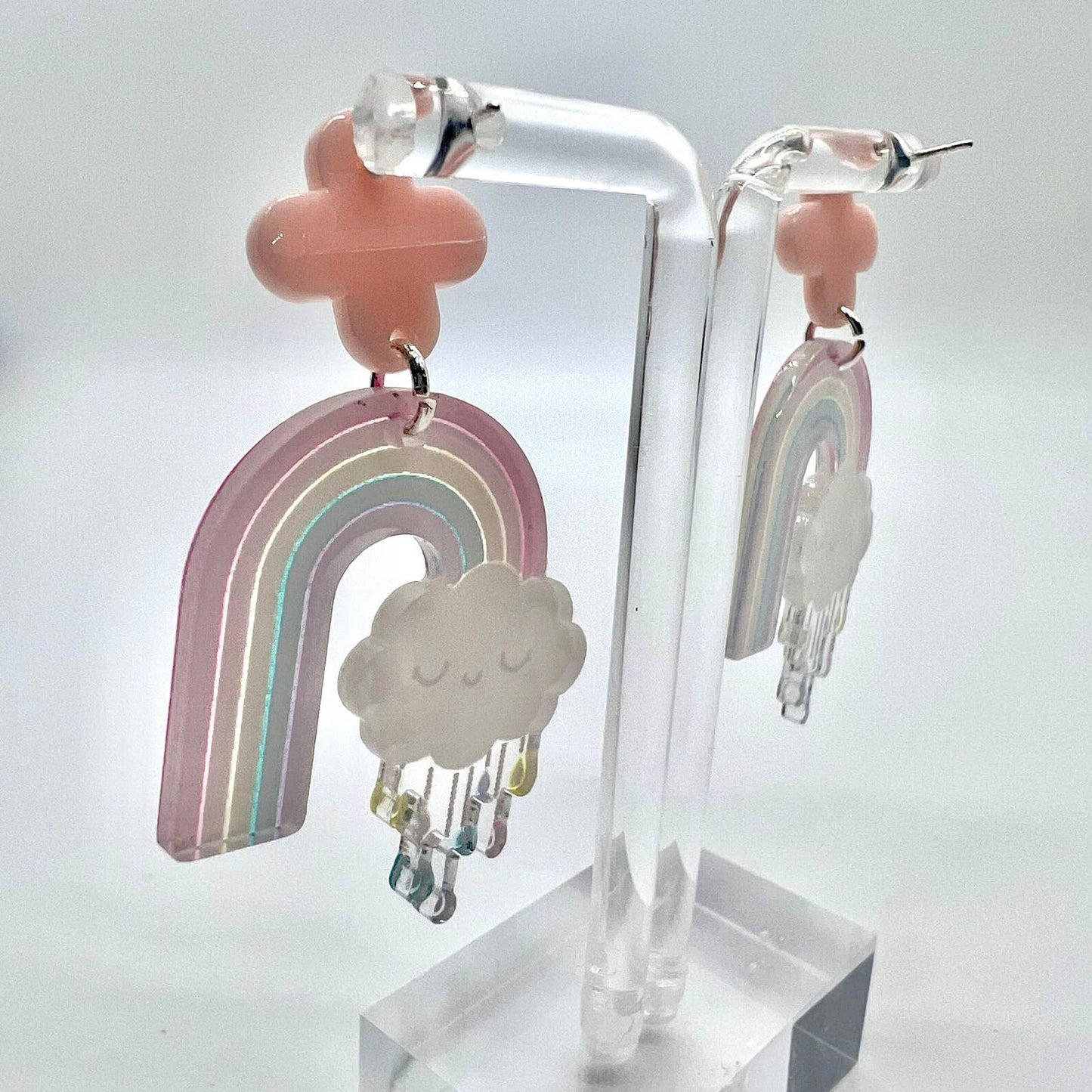 Rainbow Rain Cloud Earrings