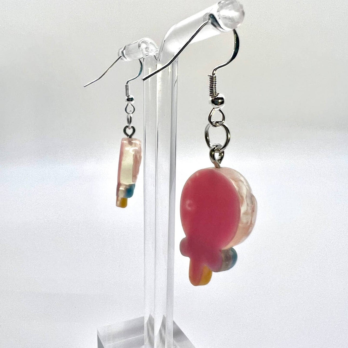 Pink Swirl Lollipop Earrings