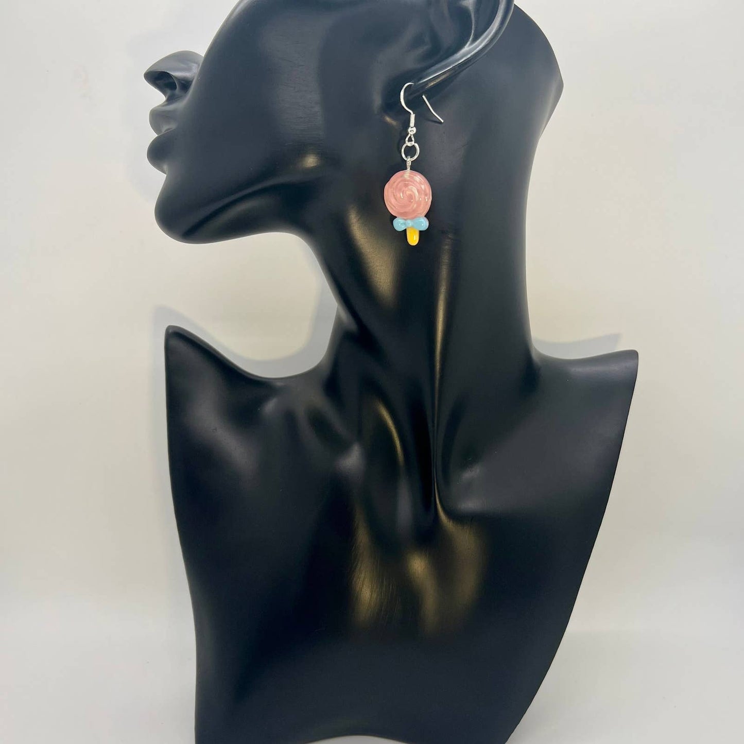 Pink Swirl Lollipop Earrings