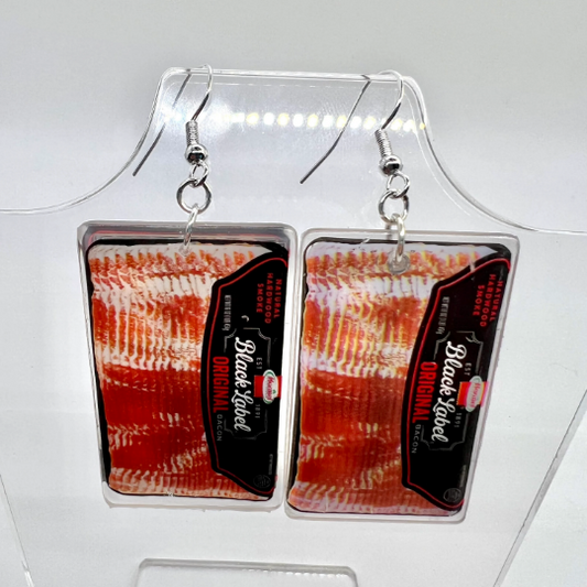 Black Label Bacon Earrings