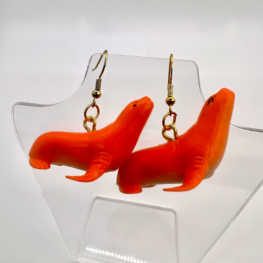 Orange Seal Earrings