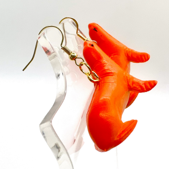 Orange Seal Earrings