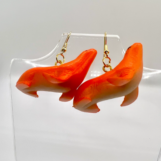 Orange Seal Earrings