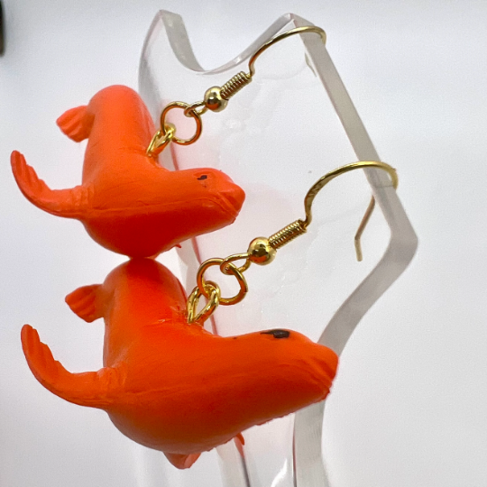 Orange Seal Earrings