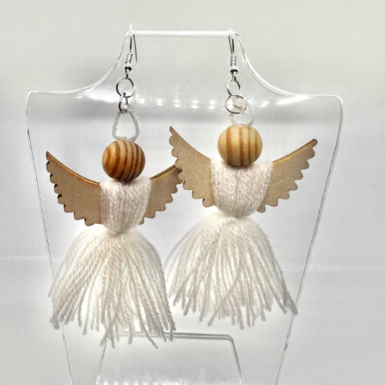 Yarn Angel Earrings