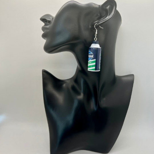 Barbasol Shaving Cream Earrings