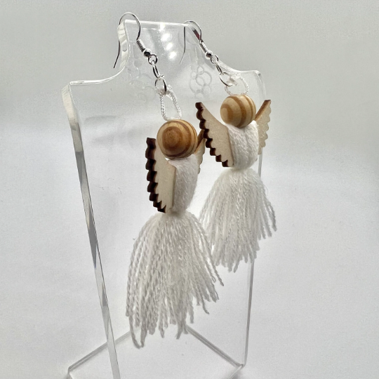 Yarn Angel Earrings