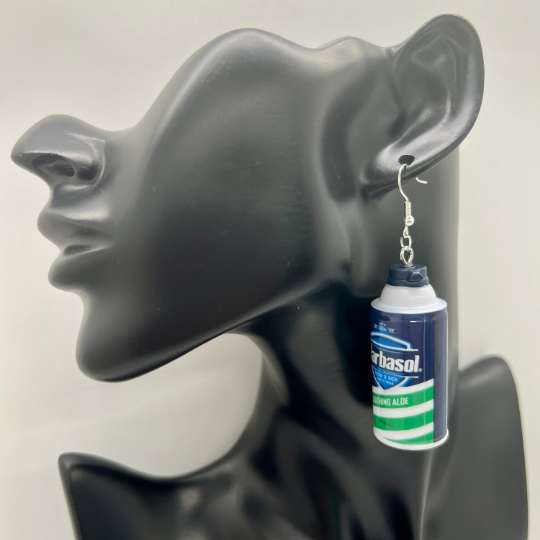 Barbasol Shaving Cream Earrings
