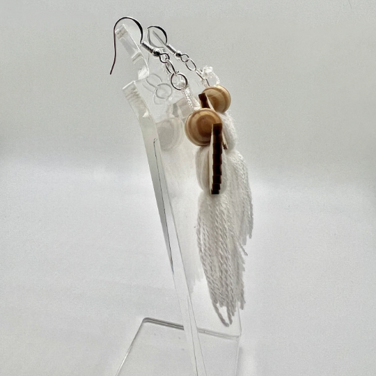 Yarn Angel Earrings