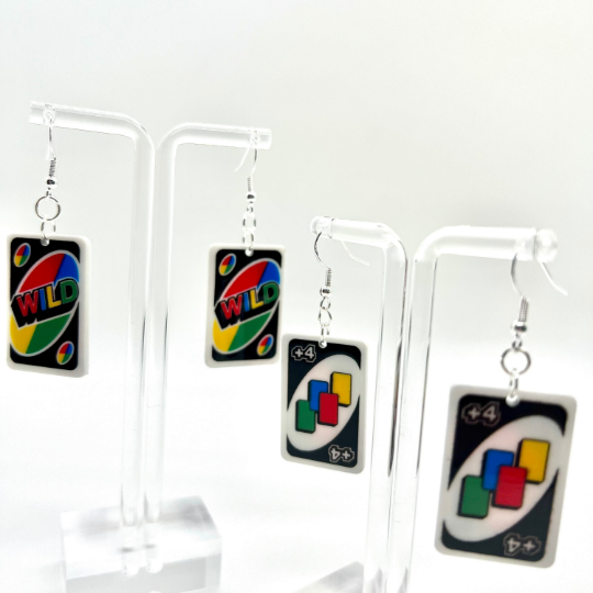 UNO Playing Card Earrings