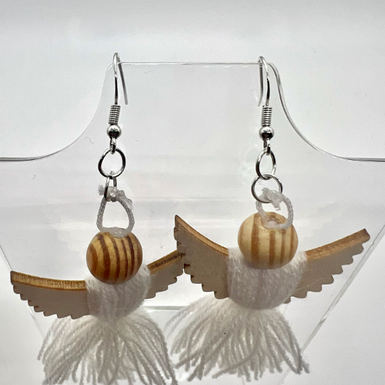 Yarn Angel Earrings