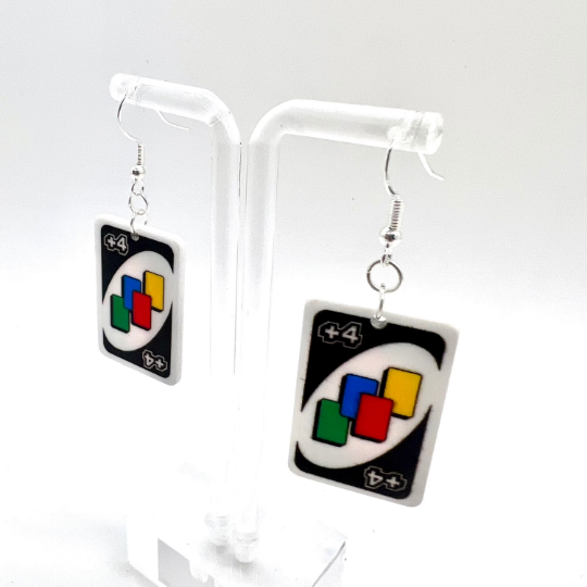 UNO Playing Card Earrings
