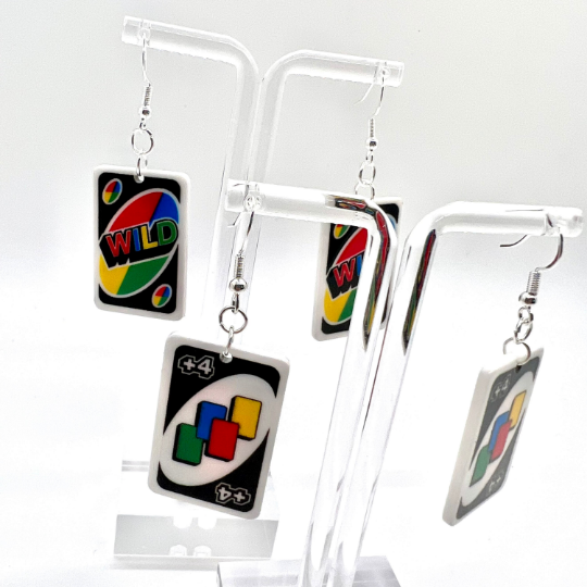 UNO Playing Card Earrings