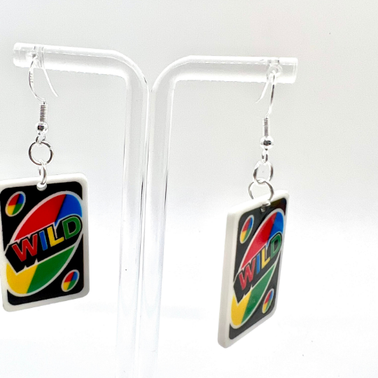 UNO Playing Card Earrings