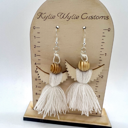 Yarn Angel Earrings