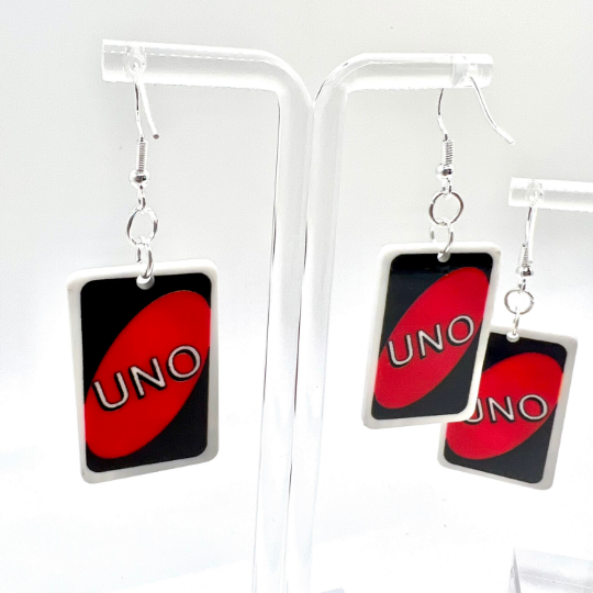 UNO Playing Card Earrings