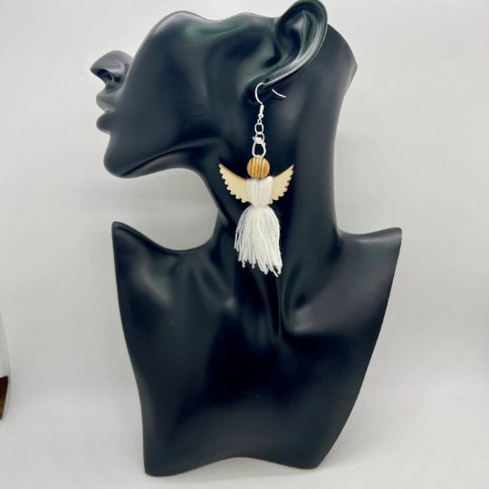Yarn Angel Earrings