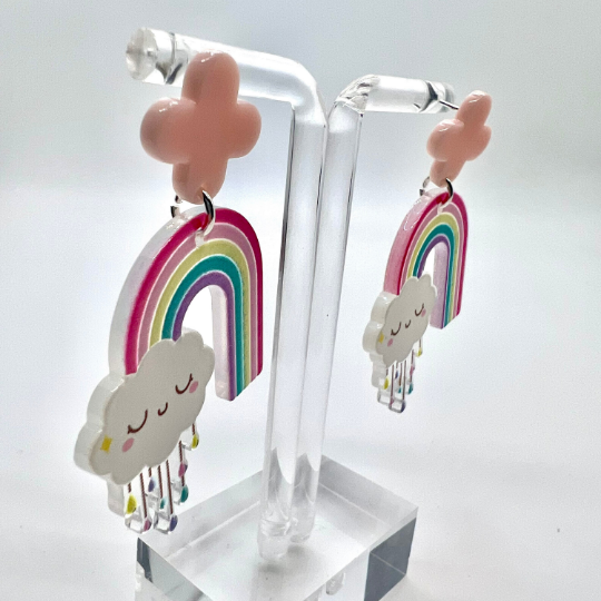 Rainbow and Cloud Earrings