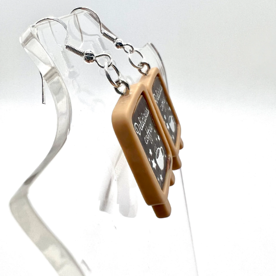 Cafe Coffee Sign Earrings
