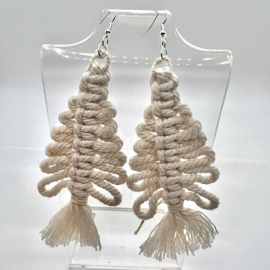 Oversize Yarn Tree Tassel Earrings