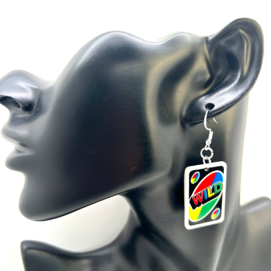 UNO Playing Card Earrings