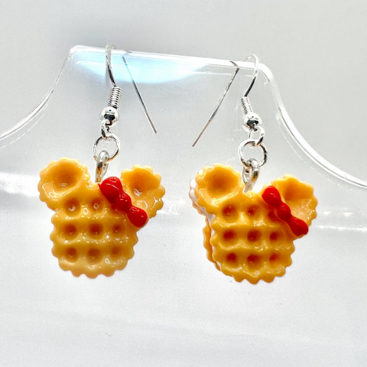 Minnie Mouse Waffle Earrings