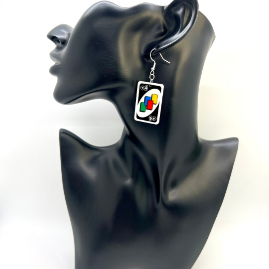 UNO Playing Card Earrings