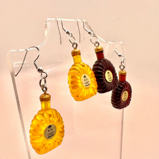 Cognac Bottle Earrings