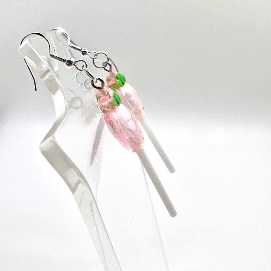 Pink Carrot Lollipop Earrings