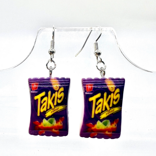 Takis Fuego Chip Bag Earrings