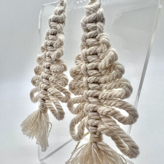 Oversize Yarn Tree Tassel Earrings