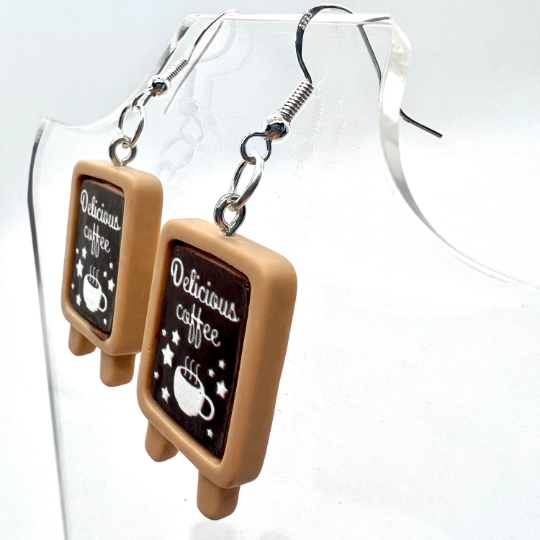 Cafe Coffee Sign Earrings