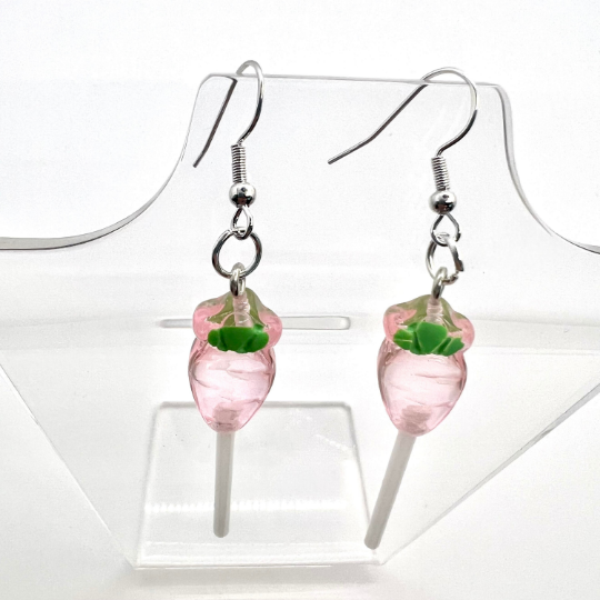 Pink Carrot Lollipop Earrings