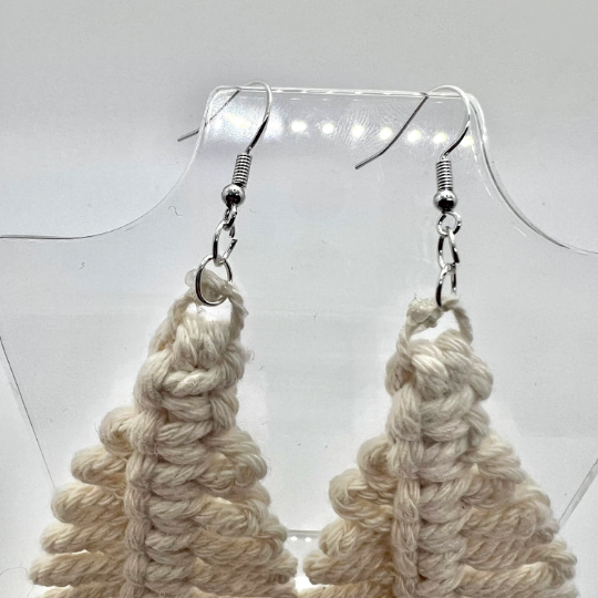 Oversize Yarn Tree Tassel Earrings