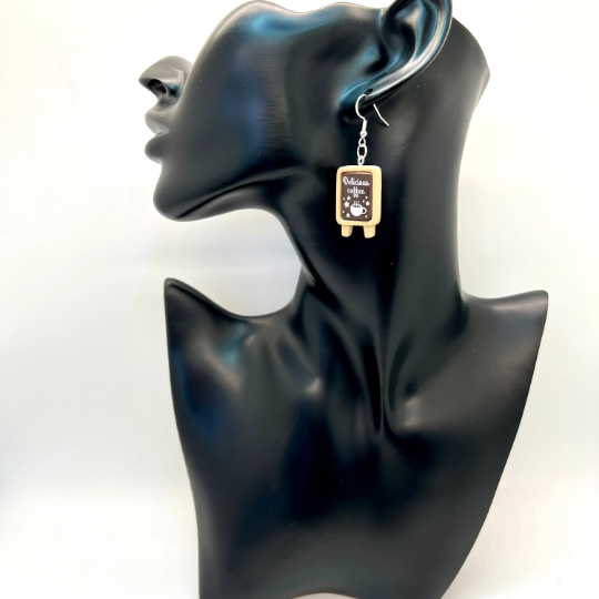 Cafe Coffee Sign Earrings