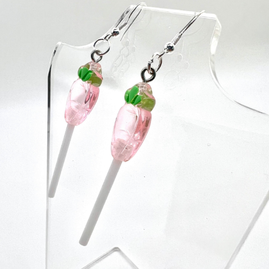 Pink Carrot Lollipop Earrings