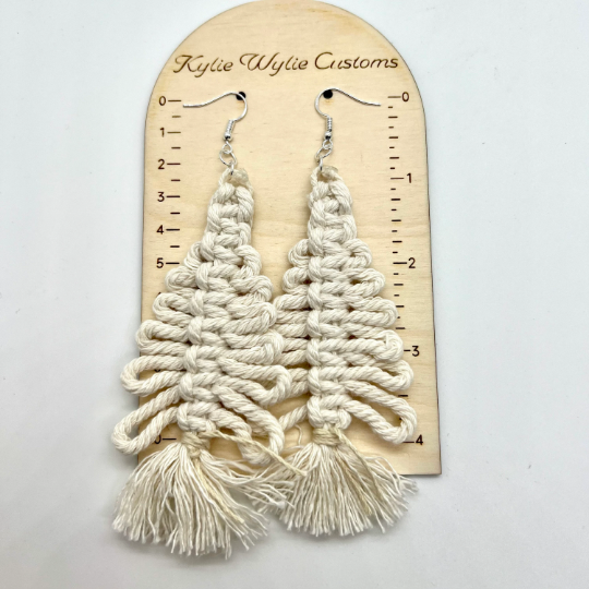 Oversize Yarn Tree Tassel Earrings