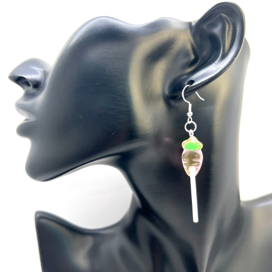 Pink Carrot Lollipop Earrings