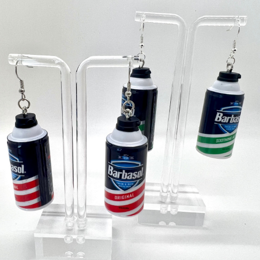 Barbasol Shaving Cream Earrings