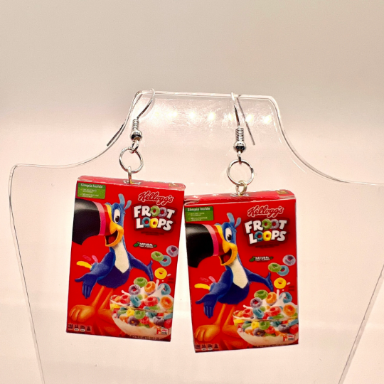 Froot Loops Cereal Box Earrings