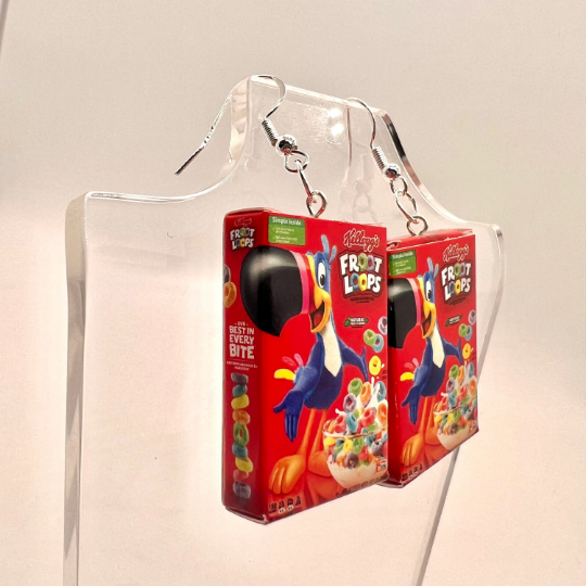Froot Loops Cereal Box Earrings