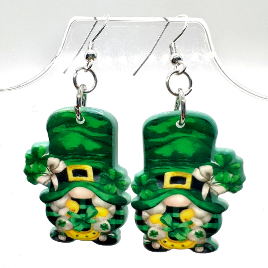 St Patricks Gnome Earrings