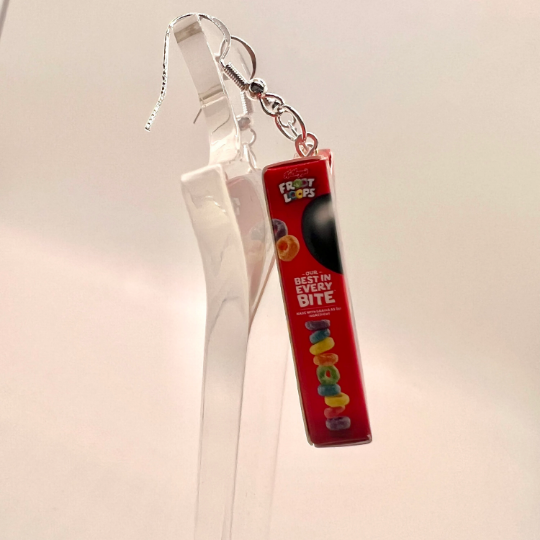 Froot Loops Cereal Box Earrings