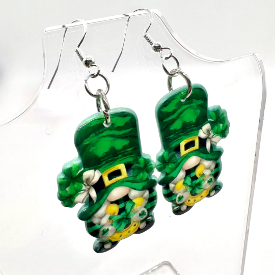 St Patricks Gnome Earrings