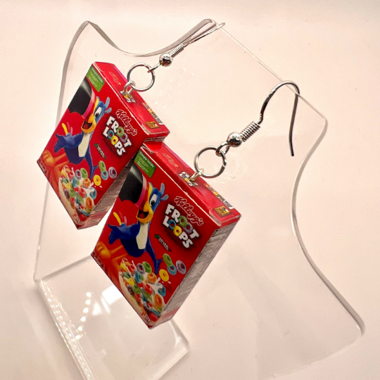 Froot Loops Cereal Box Earrings