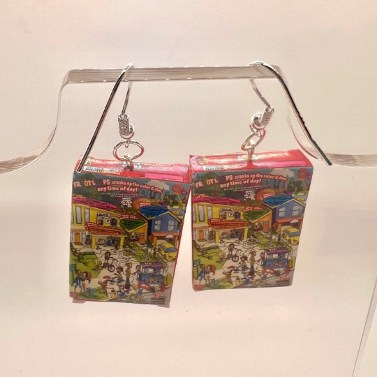Froot Loops Cereal Box Earrings