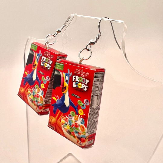 Froot Loops Cereal Box Earrings