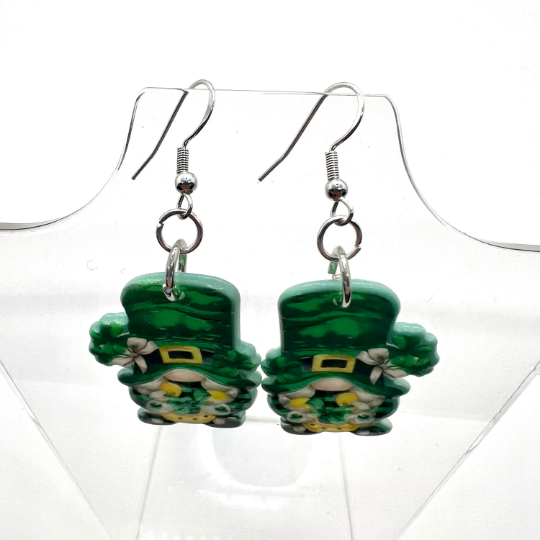 St Patricks Gnome Earrings